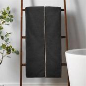 Zero Twist Satin Stitch Black Hand Towel