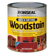 Ronseal Quick Drying Woodstain Satin Deep Mahogany 750Ml