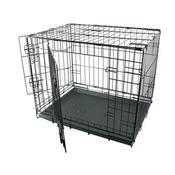 Black Fold Flat Dog Crate Medium