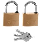 Tessi Solid Brass Padlocks Keyed Alike 2 Pack 30Mm image