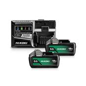 Hikoki Battery Starter Kit 2 X 5Ah Batteries &amp; Charger 18V image