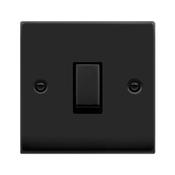 Click Deco Matt Black 1 Gang 10A Switch image