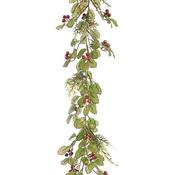Glitter Holly Garland 180Cm