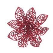Red Glitter Poinsettia Clip 15Cm image