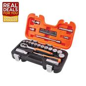 Bacho 34 Pce Mixed 1/4" + 3/8" Socket Set + 1/4In Accessories image