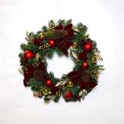 Luxury Wreath Bow Pines &amp; Baubles 76Cm