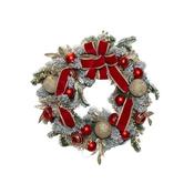 Luxury Snow Wreath Bow &amp; Baubles 76Cm