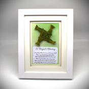 Framed St Brigids cross and blessing
