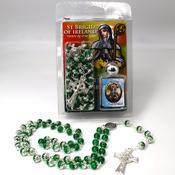 Silver capped St Brigid rosary bead pack image