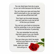 'TEARS THAT SHE IS GONE' PRAYER CARD image