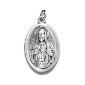 Oxidised Oval Sacred Heart Medal