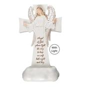 Guardian Angel Cross Nightlight – 6.5" with Pearlescent Wings &amp;amp; Prayer Message