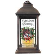 Bronze Nativity Lantern with LED Candle and Time