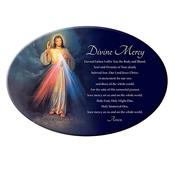 Divine Mercy Ceramic Oval Plaque – with Stand and Hanger
