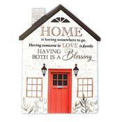Home, Love is Family Porcelain Plaque with Stand and Hanger