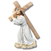 Lord Carrying Cross Resin Statue – Veronese Style, Hand-Painted