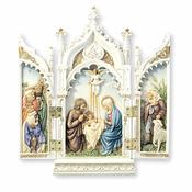 Nativity Triptych Resin Statue – Veronese Style – Hand-Painted