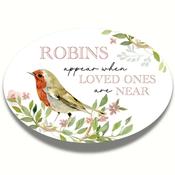 Robins Near You Ceramic Oval Plaque – With Stand and Hanger
