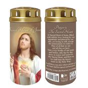 Pack of 2 Sacred Heart LED Battery Devotional Candles – Weatherproof with Timer