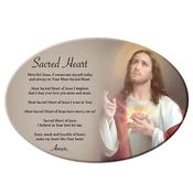 Sacred Heart Ceramic Oval Plaque – With Stand and Hanger
