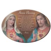 Double Heart Ceramic Oval Plaque – With Stand and Hanger