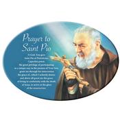 Saint Pio Ceramic Oval Plaque with Prayer