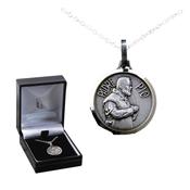 St Pio Silver-Plated Necklace – 18 Inch Chain with Gift Box