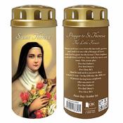 Pack of 2 Saint Thérèse LED Battery Devotional Candles – Weatherproof with Timer