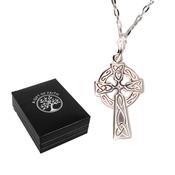 Sterling Silver Celtic Cross Necklace – 18” Chain, Gift Boxed