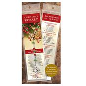 Christmas Rosary Beads with Mysteries of Rosary Card image
