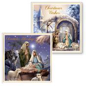 Christmas Blessing and Wishes Cards – Pack of 6 (Gold Foil Highlights) image