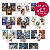 Christmas Card Pack – 30 Small Cards with Envelopes | 30 Festive Designs image