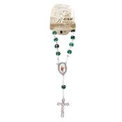 Glass Emerald Green Car Rosary – Single Decade