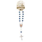 Glass Light Blue Car Rosary – Single Decade image