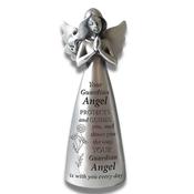 Guardian Angel Resin Figure –  Silver Metallic Finish with Message