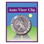 Saint Christopher Pewter Car Visor Clip – Round Medal