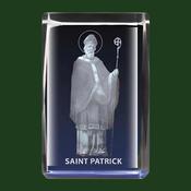 Saint Patrick Laser Engraved Crystal Block