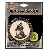 St. Christopher Luminous Car Visor Clip – Pewter, Glow-in-the-Dark