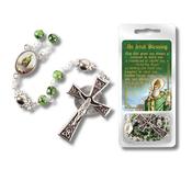 St. Patrick Glass Marble Effect Rosary &amp;amp; Card Set image