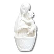 Madonna and Child White Resin Holy Water Font
