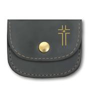 Black Bonded Leather Rosary Purse