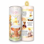 Boxed Baptismal Candle – 7 Inch Cylinder (Baptism, Holy Communion, Confirmation)