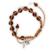 Brown Glass Macramé Rosary Bracelet image