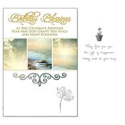 Ocean Scene Birthday Card – Birthday Blessings with Prayer Message image
