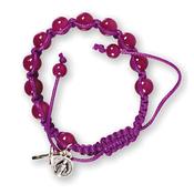 Purple Glass Macramé Rosary Bracelet image