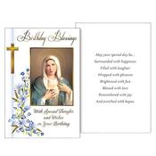 Sacred Heart of Mary Birthday Blessings Card