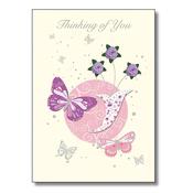 Thinking of You 3D Card – Butterfly and Flower Design