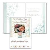 Wedding Anniversary Card – Silver Foil Embossed Blessing Card