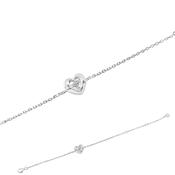 Children's Sterling Silver Heart and Cross Bracelet – Gift Boxed image