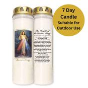 Large Divine Mercy Seven-Day Candle | Outdoor Candle image